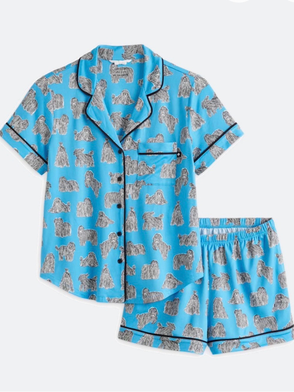 Kate Spade New York Blue Short-Sleeve Pajama Set with Dog Print